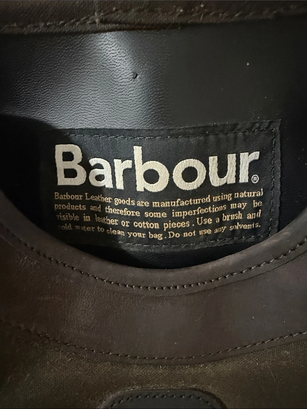 Barbour Dark Brown Waxed Cartridge Bag